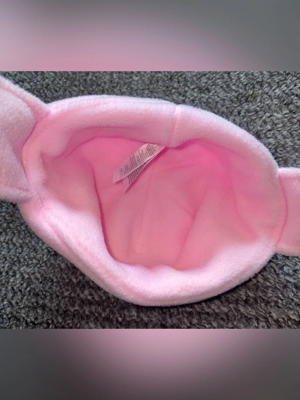 NIKE Toddler Girl 12-24M Pink Fleece Hat & Mittens Set - Ear Muff And Chin Strap